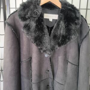 LIZ CLAIBORNE Women's Faux Fur Shearling Coat Size XL